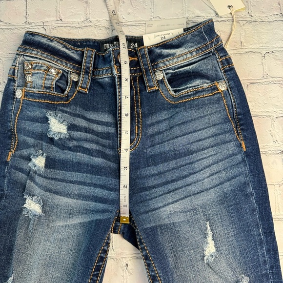 NWT Miss Me woman blue high rise ankle skinny jeans size 24x 28 - Picture 3 of 12
